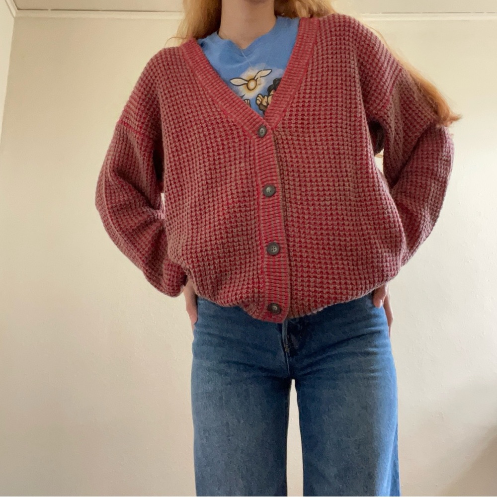 UNIONBAY Pink and Gray Knit Sweater